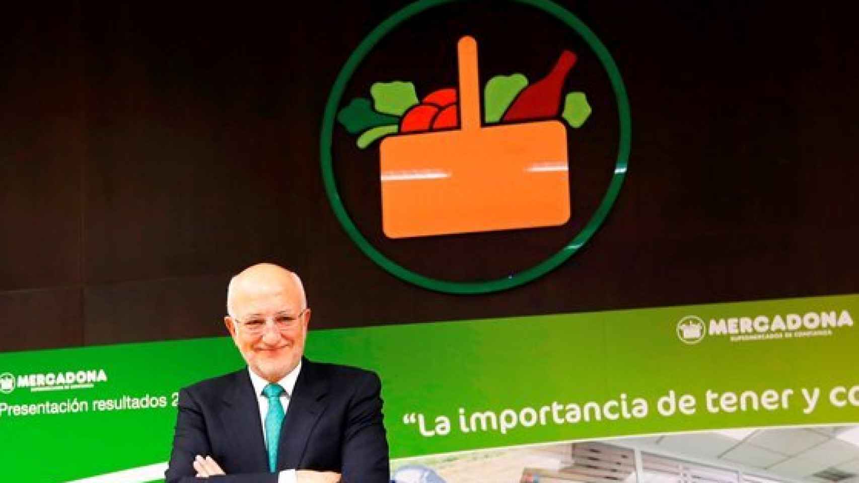 Juan Roig presidente de Mercadona, en la presentación de resultados de 2014