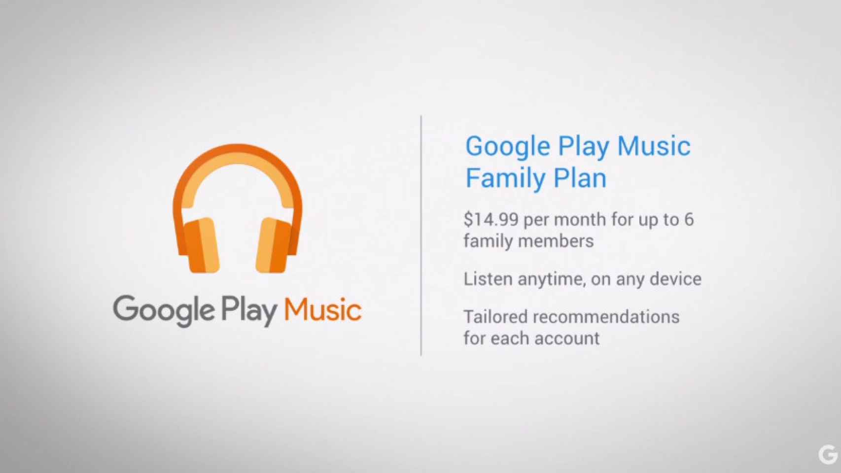Google presenta su nuevo plan familiar para Google Play Music