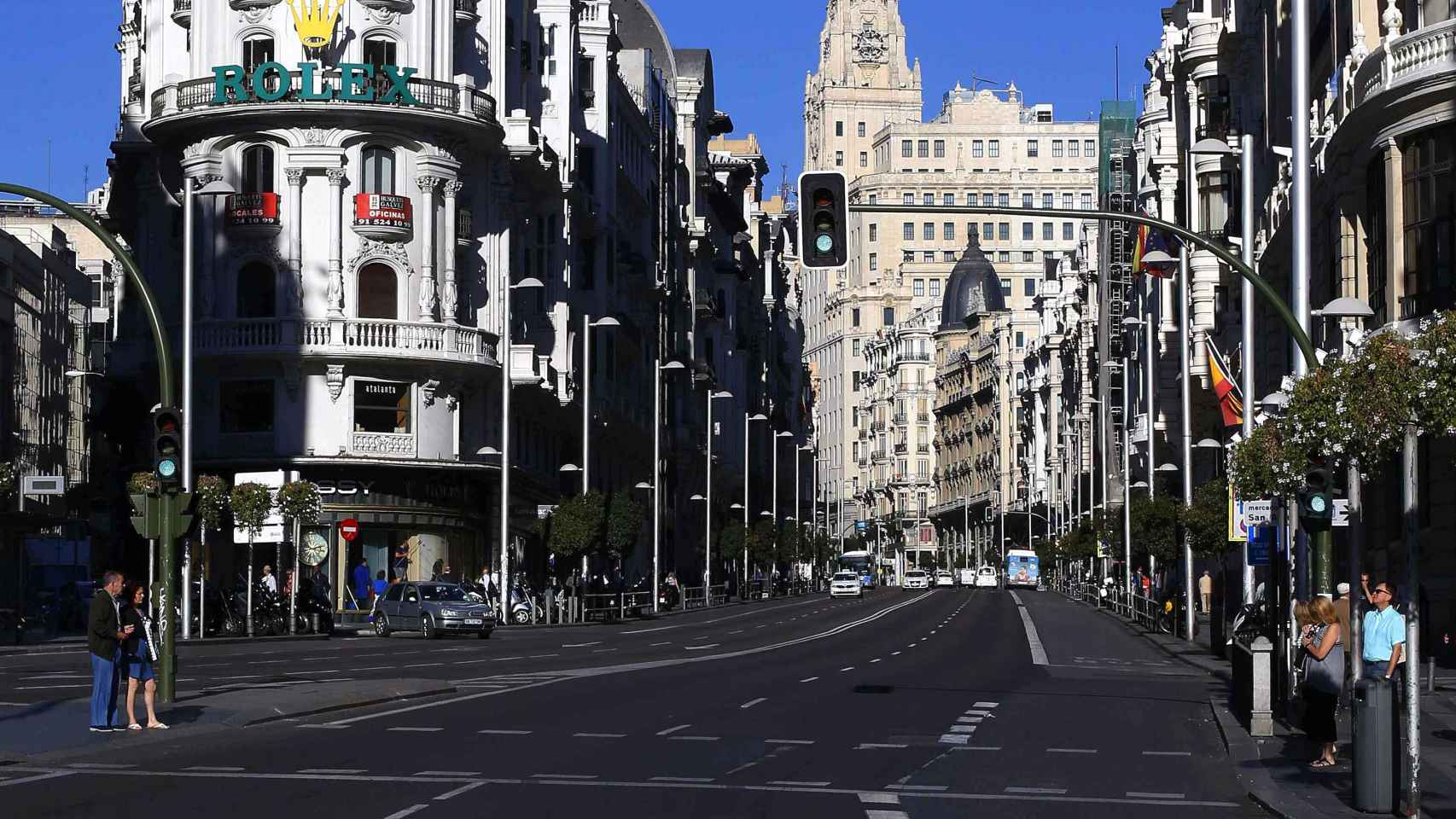 La Gran Vía de Madrid en el último Día Sin Coches