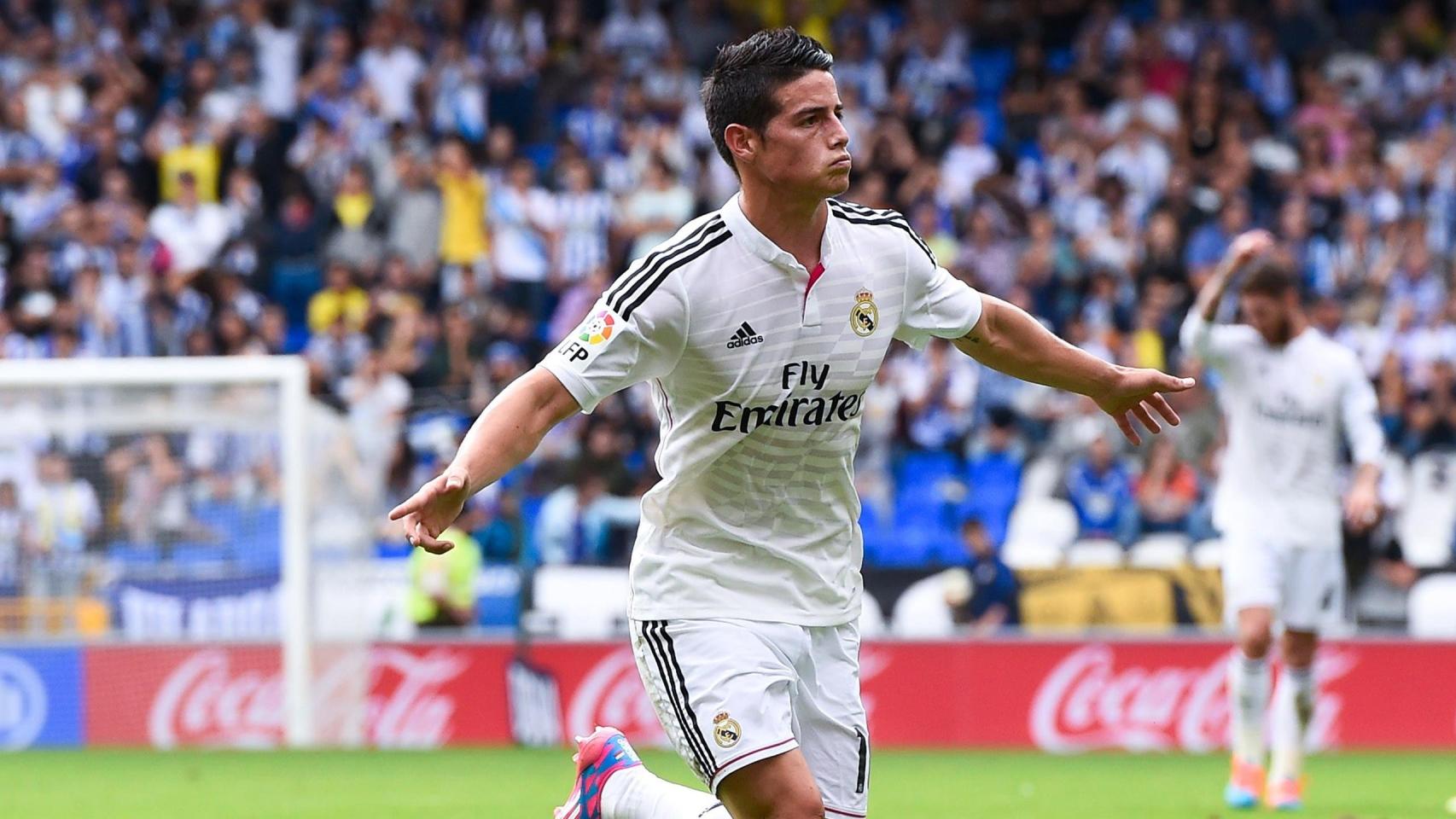 James Rodríguez en un partido con el Real Madrid.