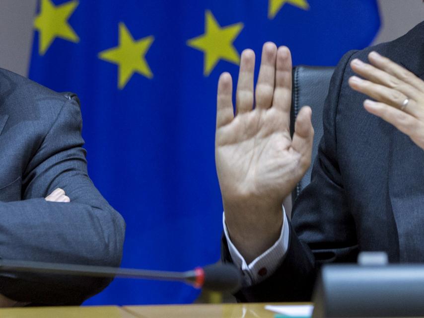 Jean-Claude Juncker y Pierre Moscovici.