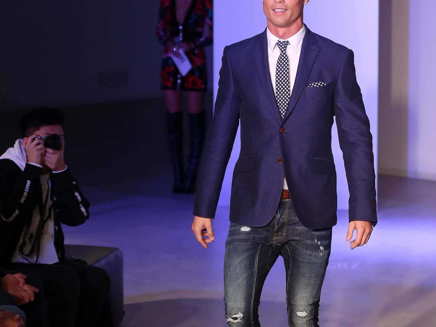 Cristiano Ronaldo durante su fashion show.