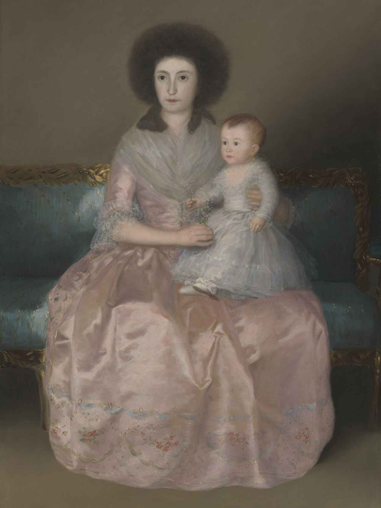 Detalle de 'La condesa de Altamira y su hija María Agustina' (1787-88)