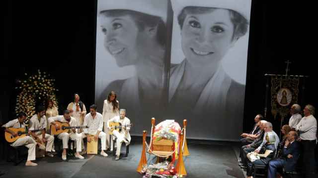 Velatorio de Lina Morgan en el Teatro La Latina de Madrid.