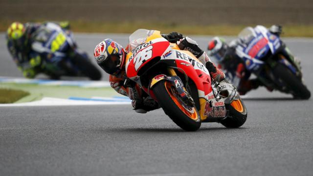 El de Honda, por delante de Lorenzo y Rossi en el GP de Japón.