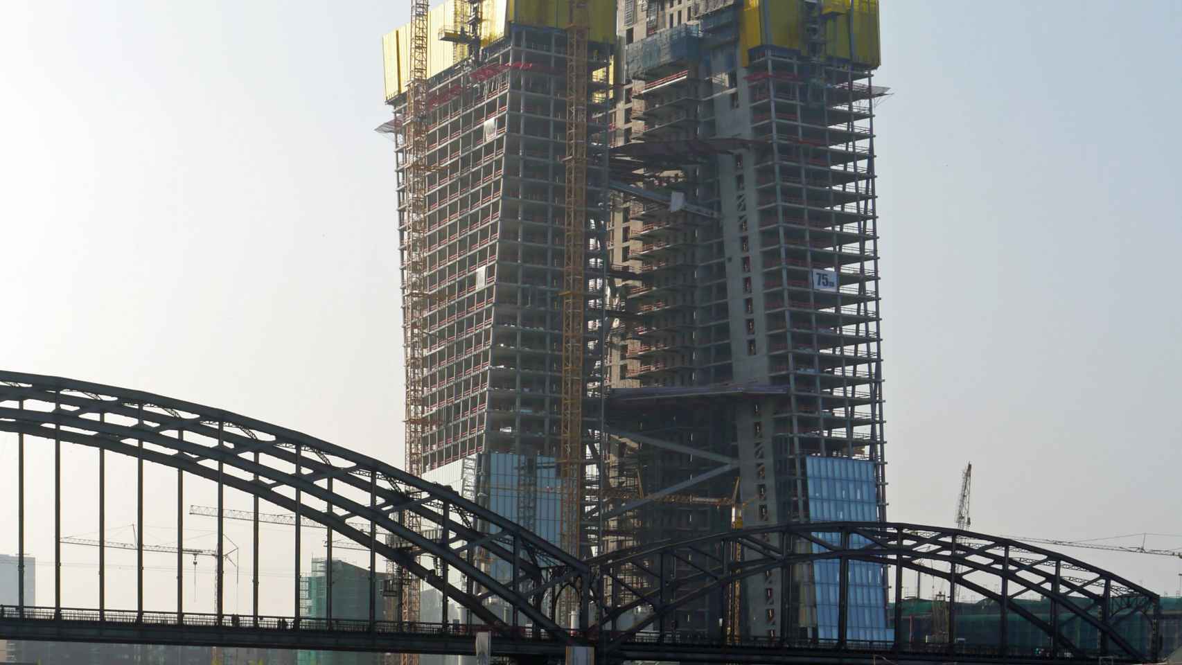 La sede del BCE durante su construcción.