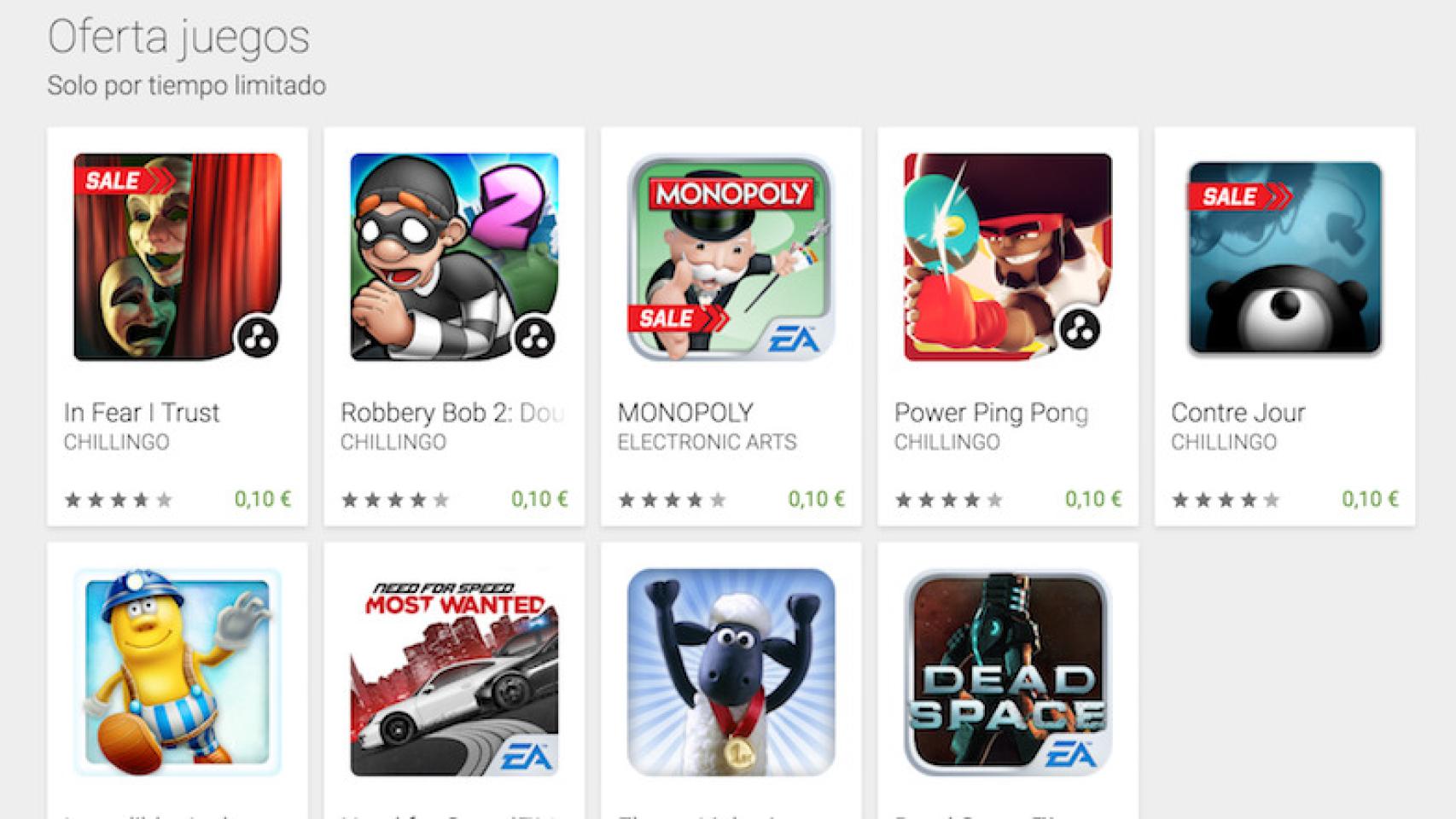 Ofertas en Google Play: juegos de EA y Chillingo por 0,10€