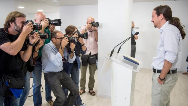 El líder de Podemos, Pablo Iglesias, en un acto del partido.