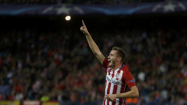 Saúl celebra un gol ante el Astana