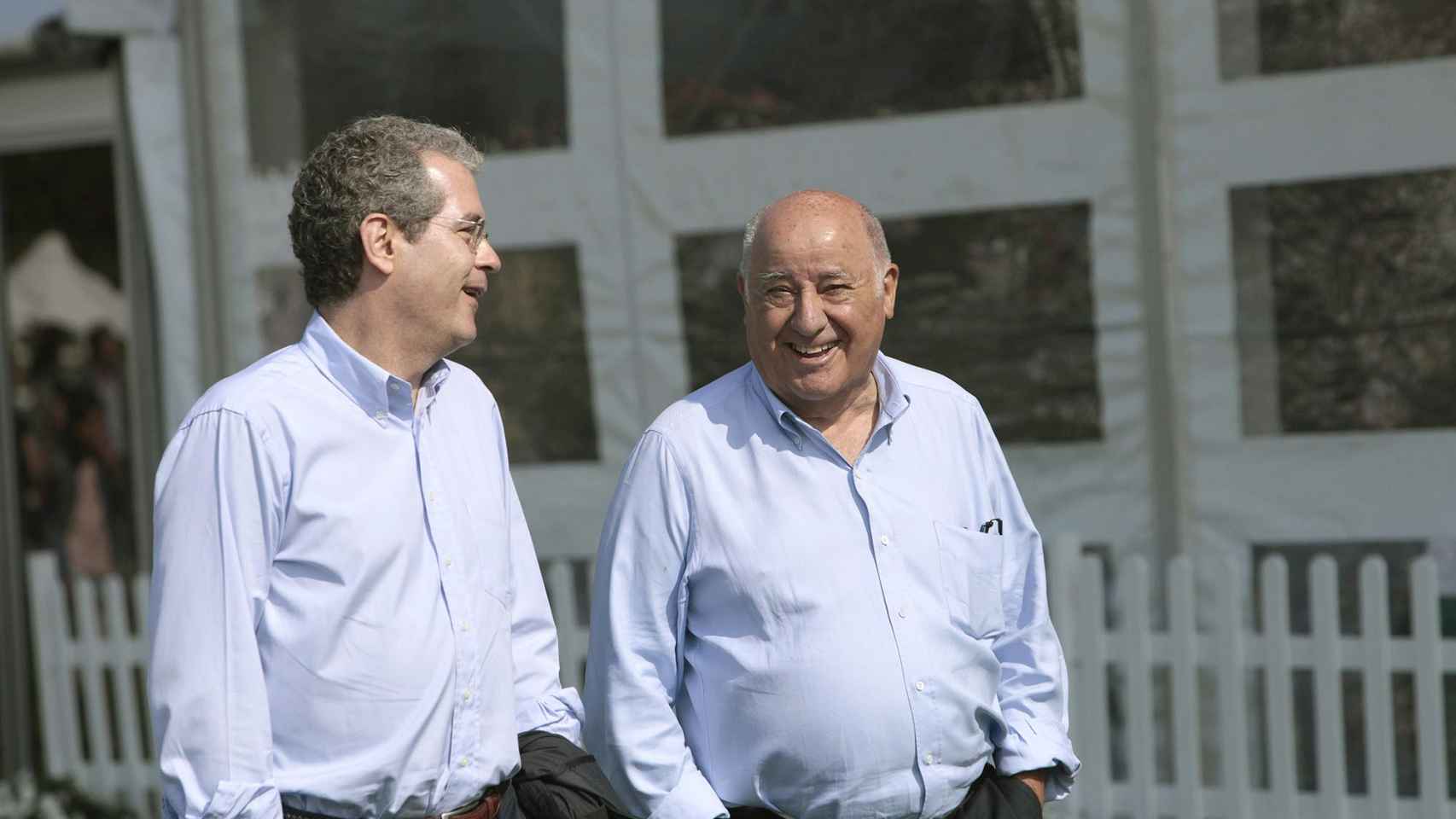 Amancio Ortega junto al presidente de Inditex, Pablo Isla