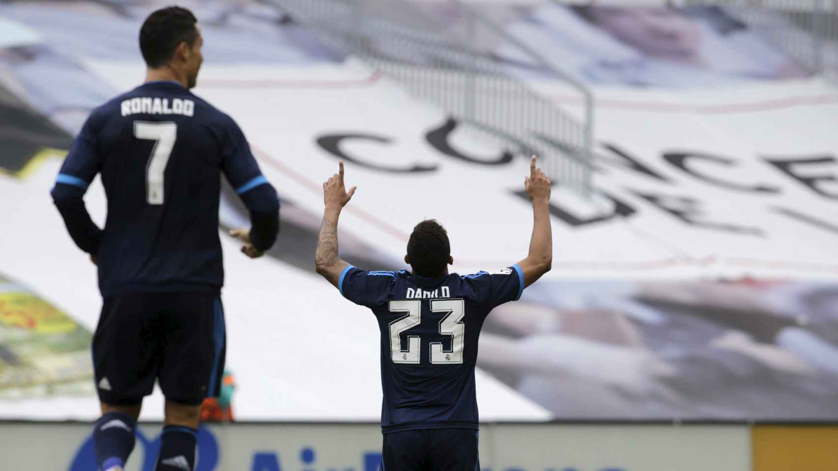 Danilo celebra un gol en Balaídos.