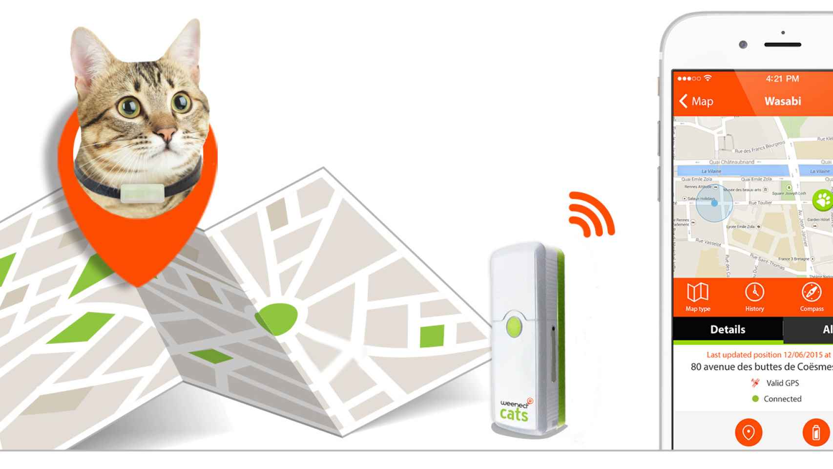 Weenect Cats: El collar-teléfono GPS para gatos