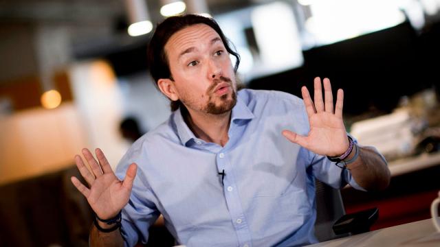 El líder de Podemos, en su visita a EL ESPAÑOL.