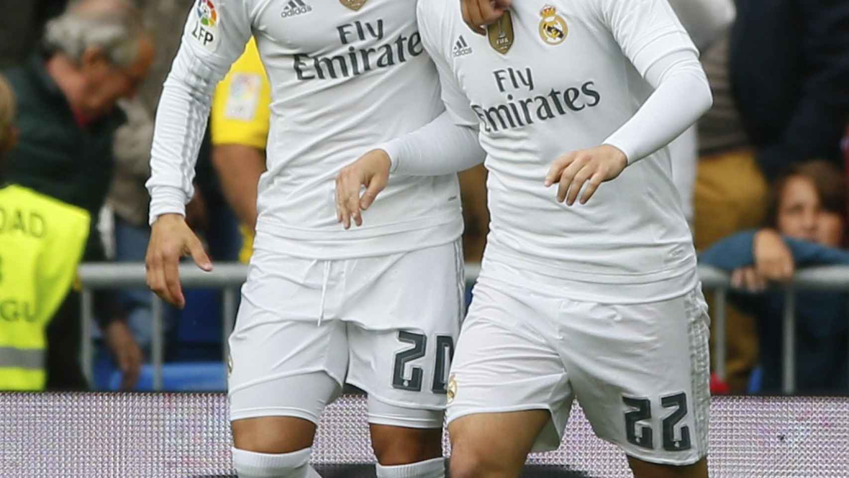 Jesé e Isco celebran uno de los goles del Real Madrid a Las Palmas.