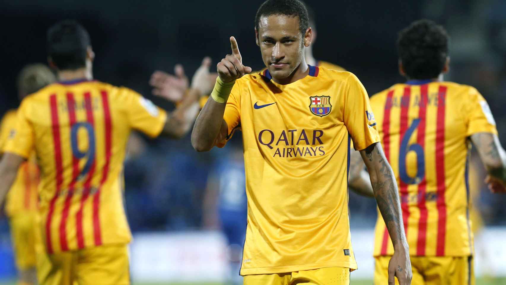 Neymar celebra su gol ante el Getafe. / Juan Carlos Hidalgo / EFE