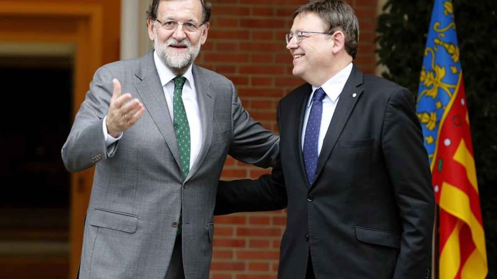 Ximo Puig junto al presidente Mariano Rajoy, en la Moncloa.