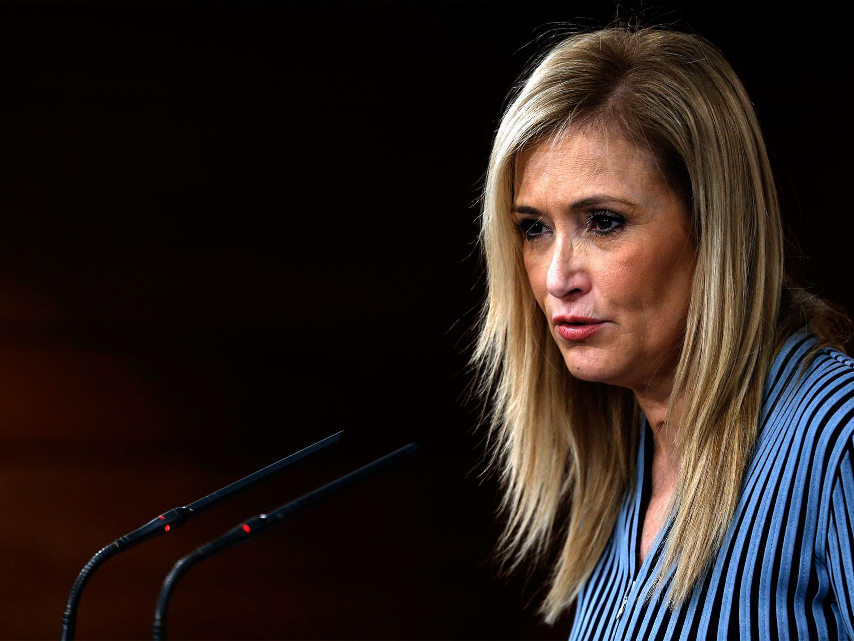 Cifuentes, durante su comparecencia en La Moncloa.