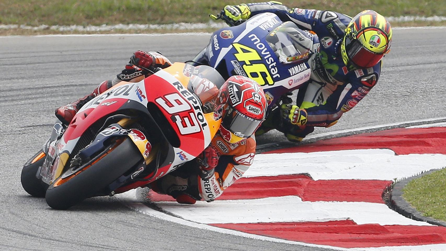 Rossi y Márquez en Malasia