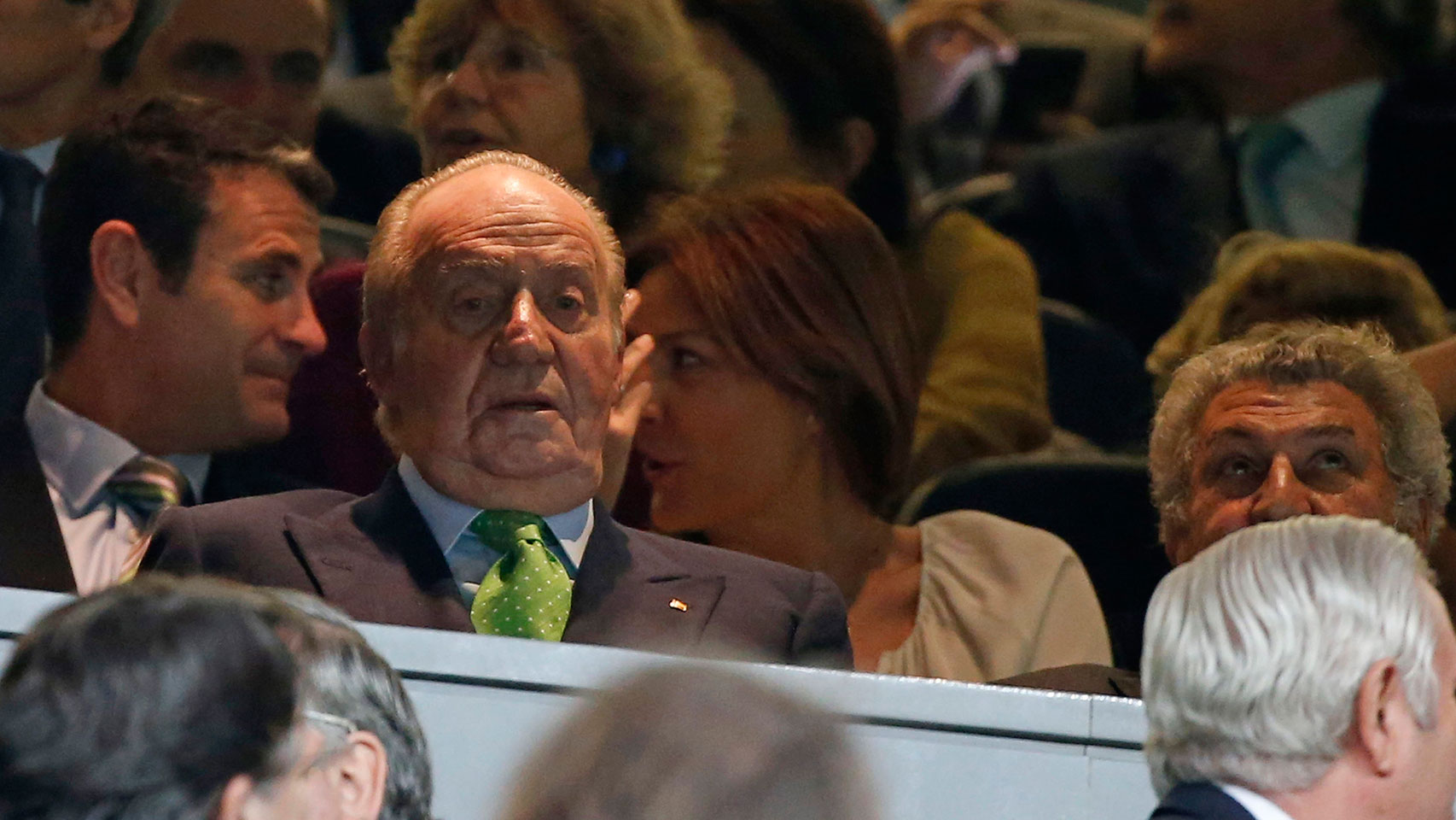 El rey Juan Carlos, este martes en el Bernabéu.
