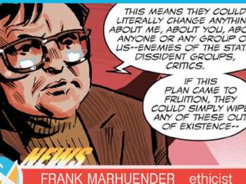 Viñeta del cómic en la que aparece Frank Marhuender, 'alter ego' de Marhuenda