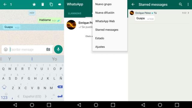 Whatsapp te permite marcar mensajes como favoritos