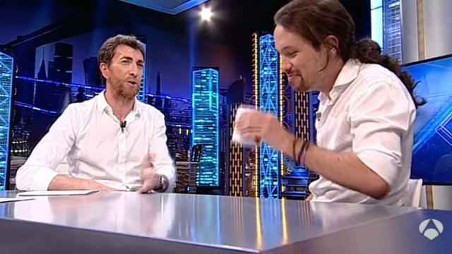 Pablo Iglesias durante la entrevista en 'El hormiguero' de Antena3