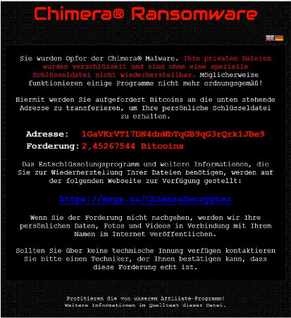 chimera ransomware 1