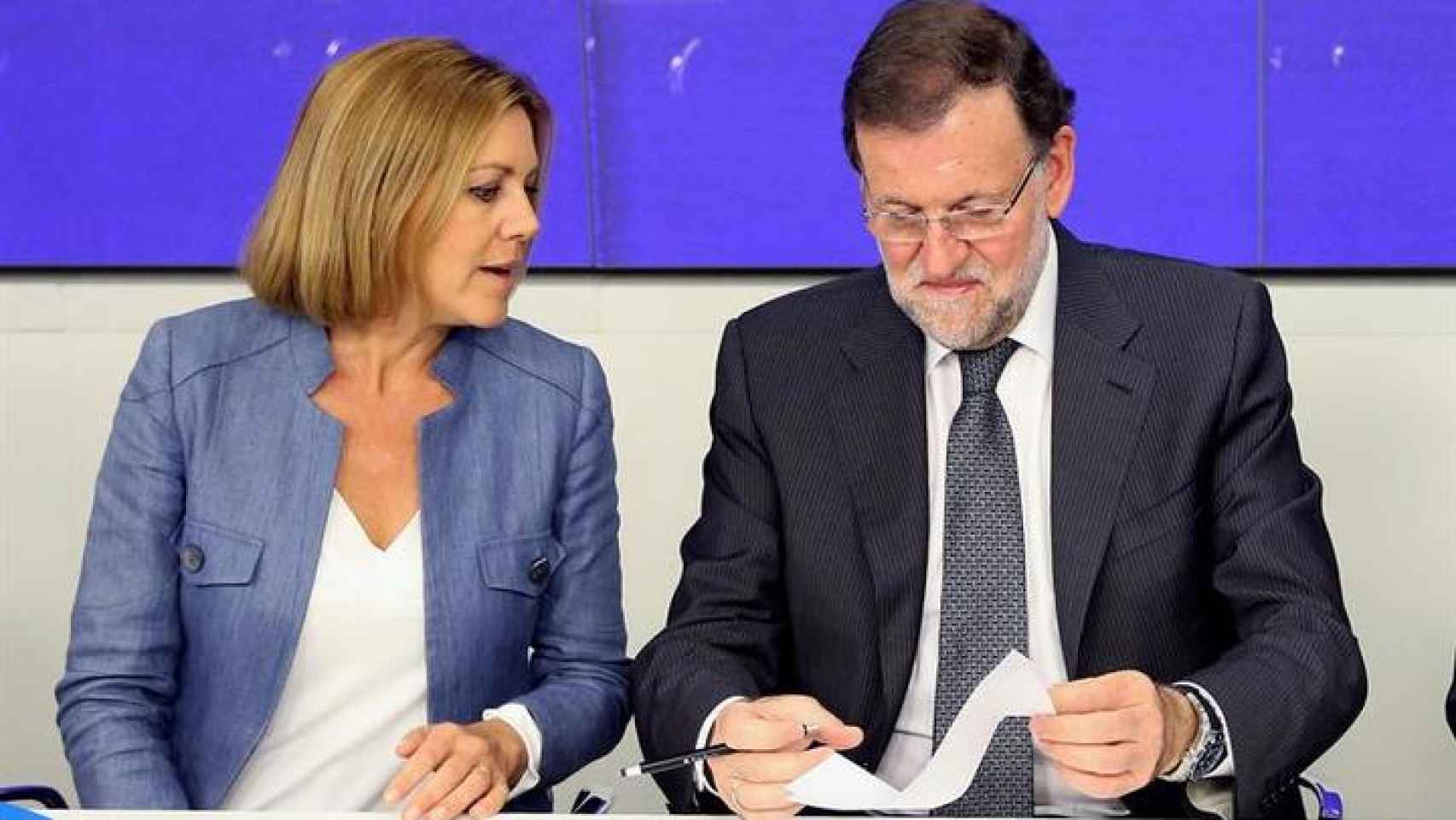 Rajoy y Cospedal en la última reunión de la Junta Directiva Nacional del PP.