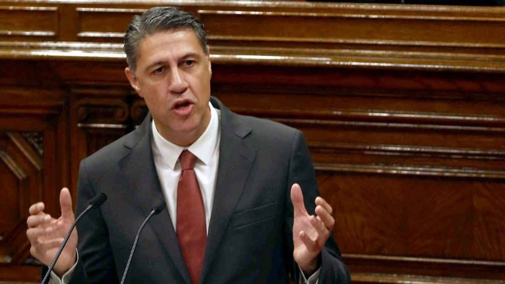 Xavier García Albiol durante su intervención ante el pleno del Parlament