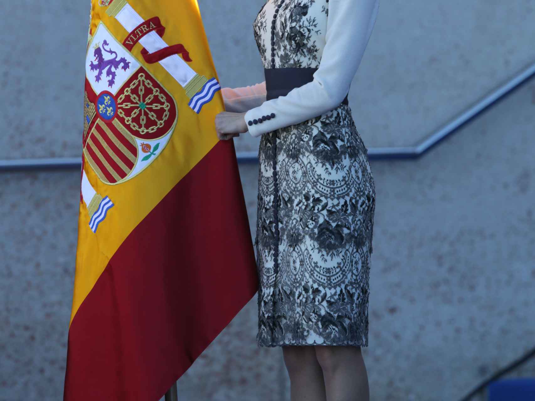 Doña Letizia con un vestido de Felipe Varela de 2012