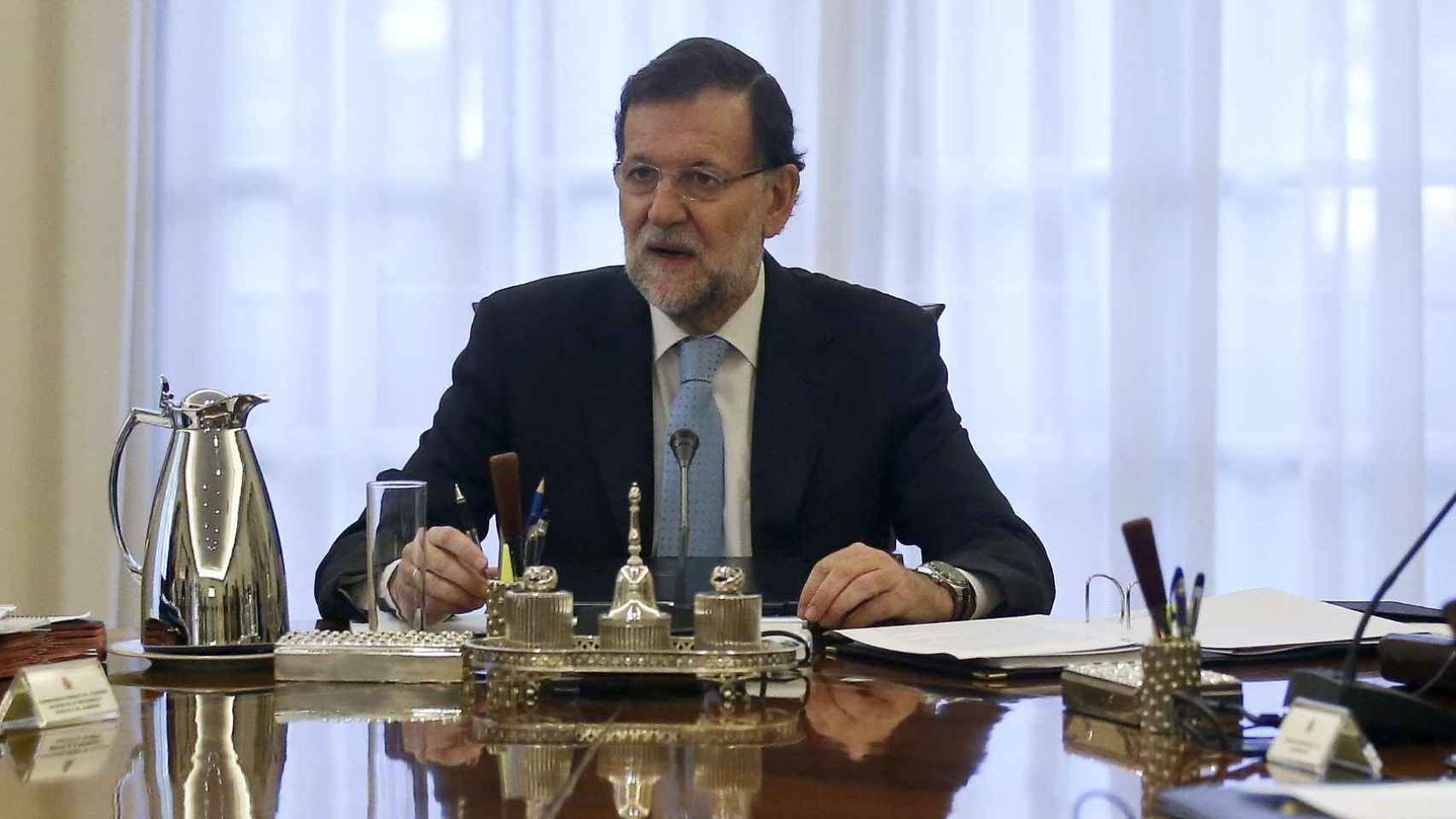 Mariano Rajoy durante el Consejo de Ministros extraordinario celebrado este miércoles