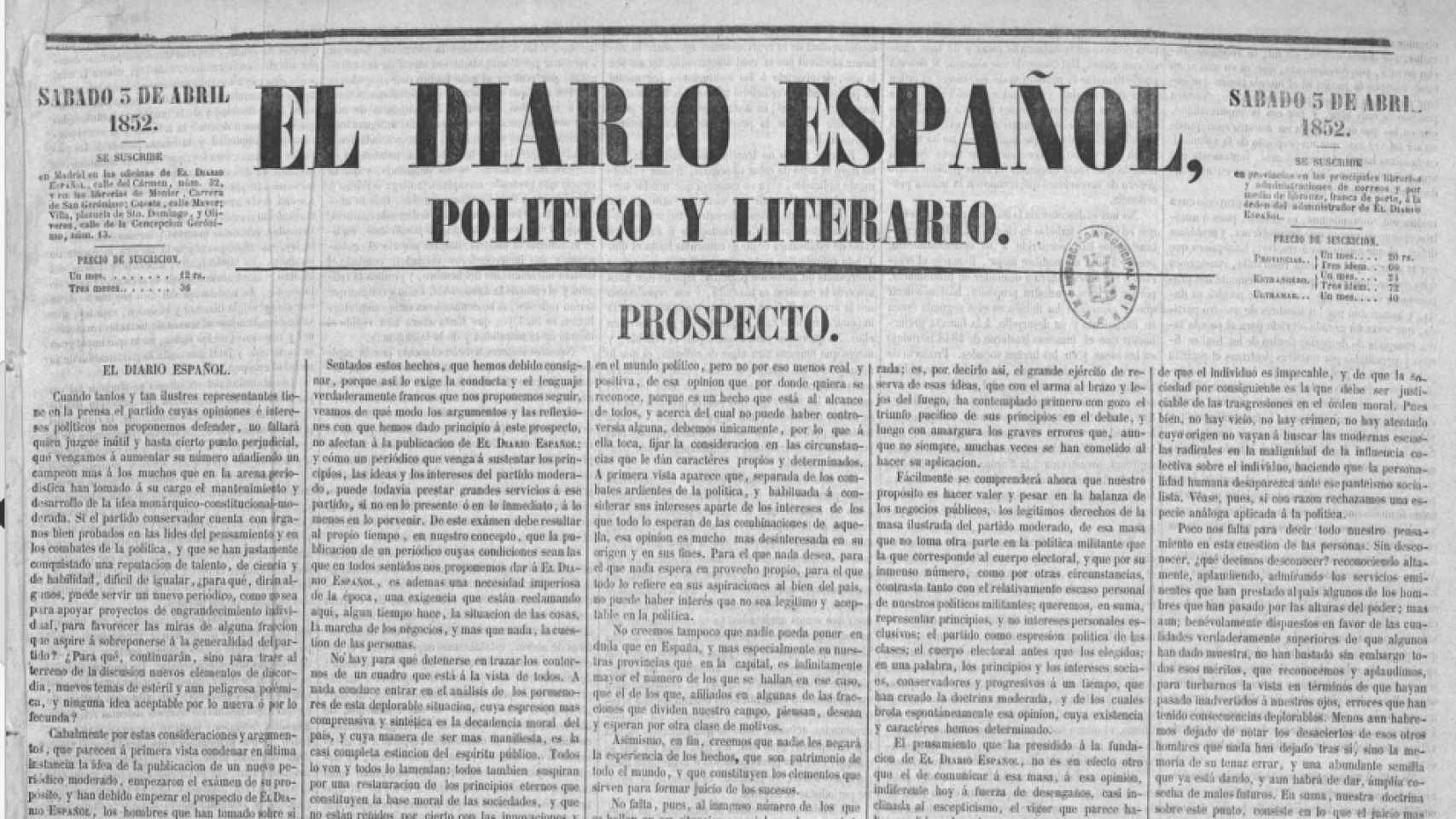Cabecera de El Diario Español
