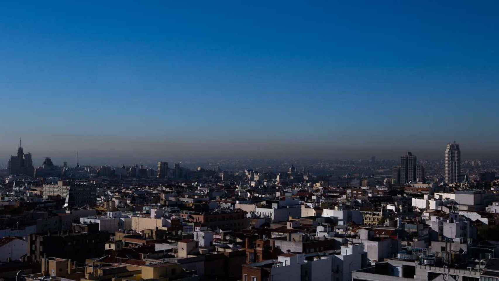 Vista de Madrid durante la aplicación del protocolo por contaminación en 2015.