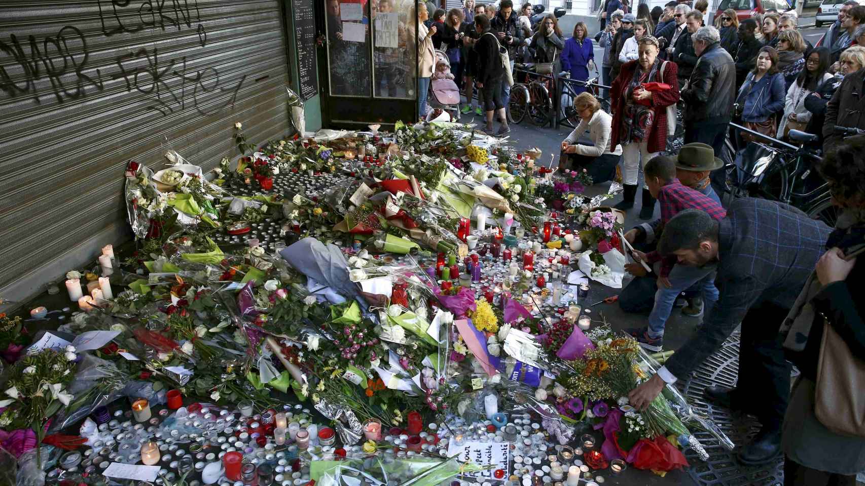 Homenaje a las víctimas del atentado islamista de 2015 en París.