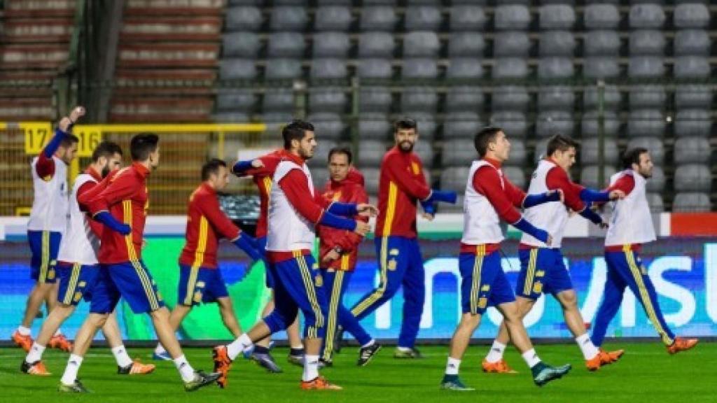 La Selección Española en Bruselas.