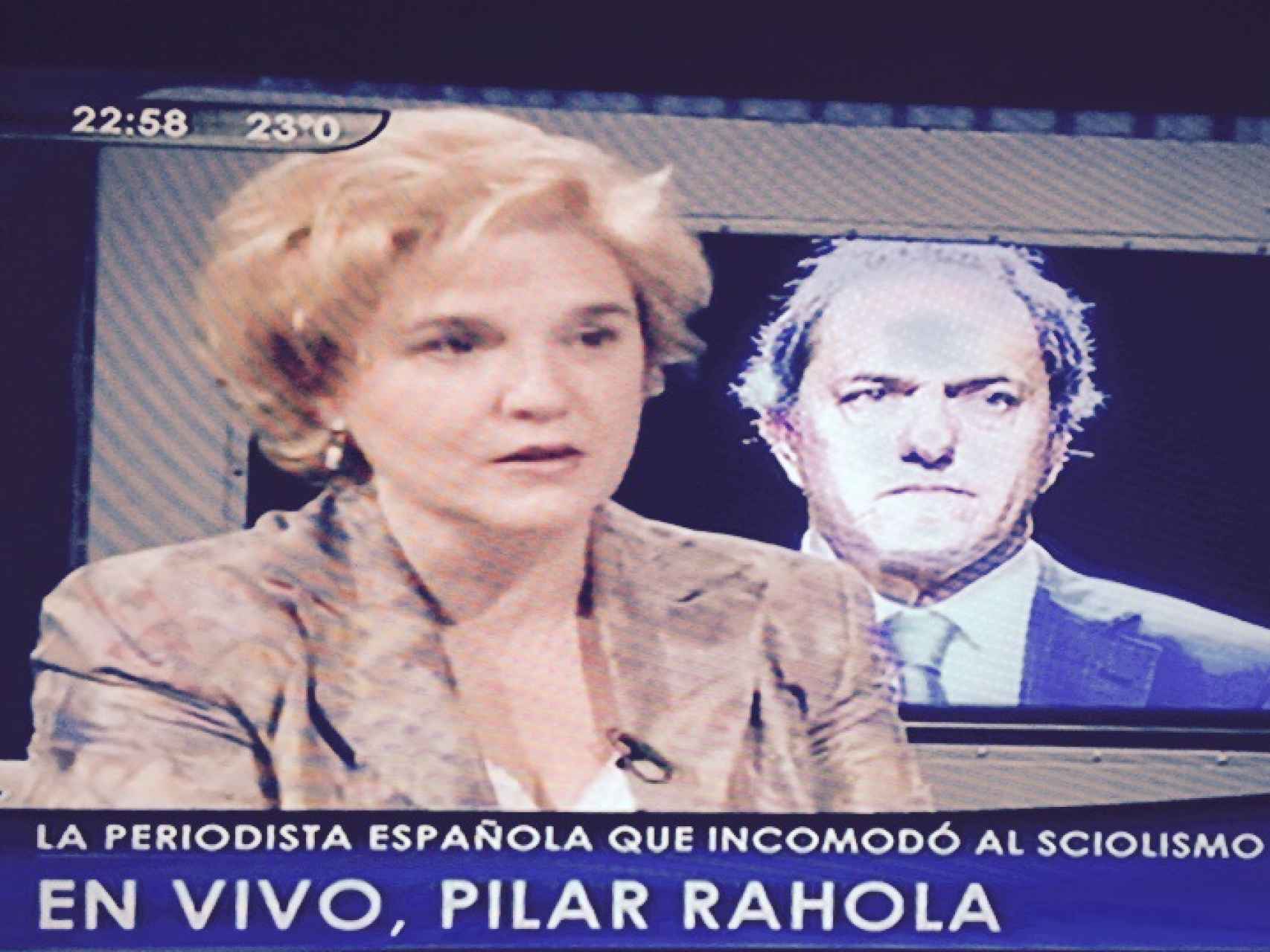 Pilar Rahola, durante una aparición televisiva en Argentina.