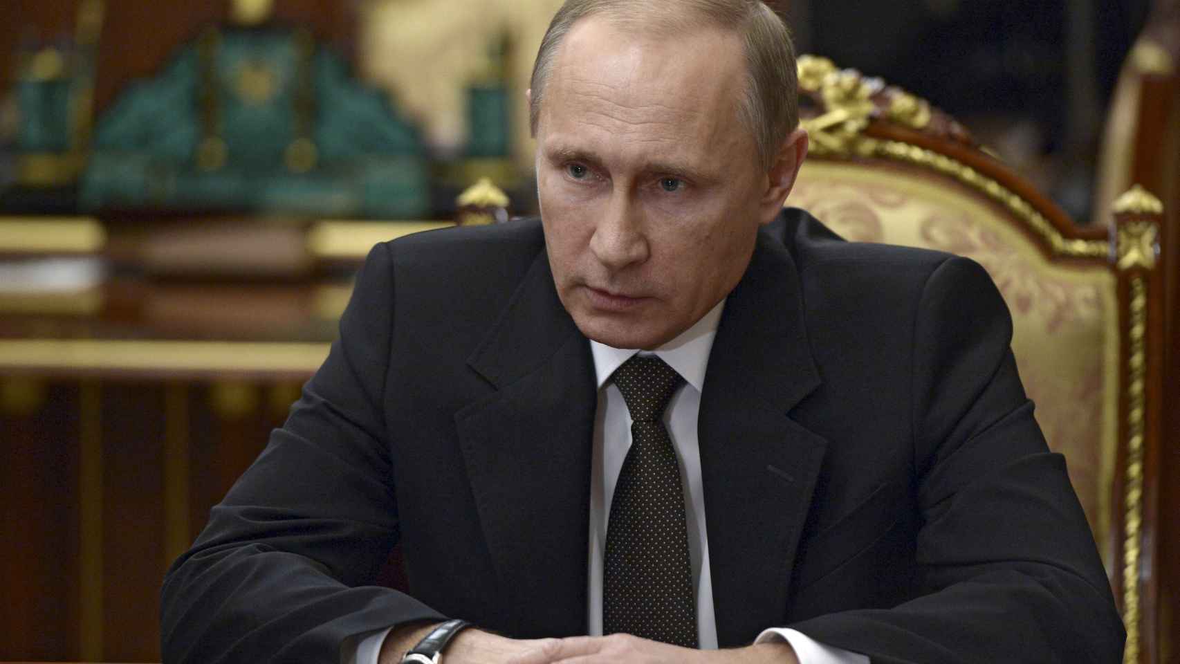 Vladimir Putin, este martes, en una reunión en el Kremlin sobre la tragedia aérea de Metrojet