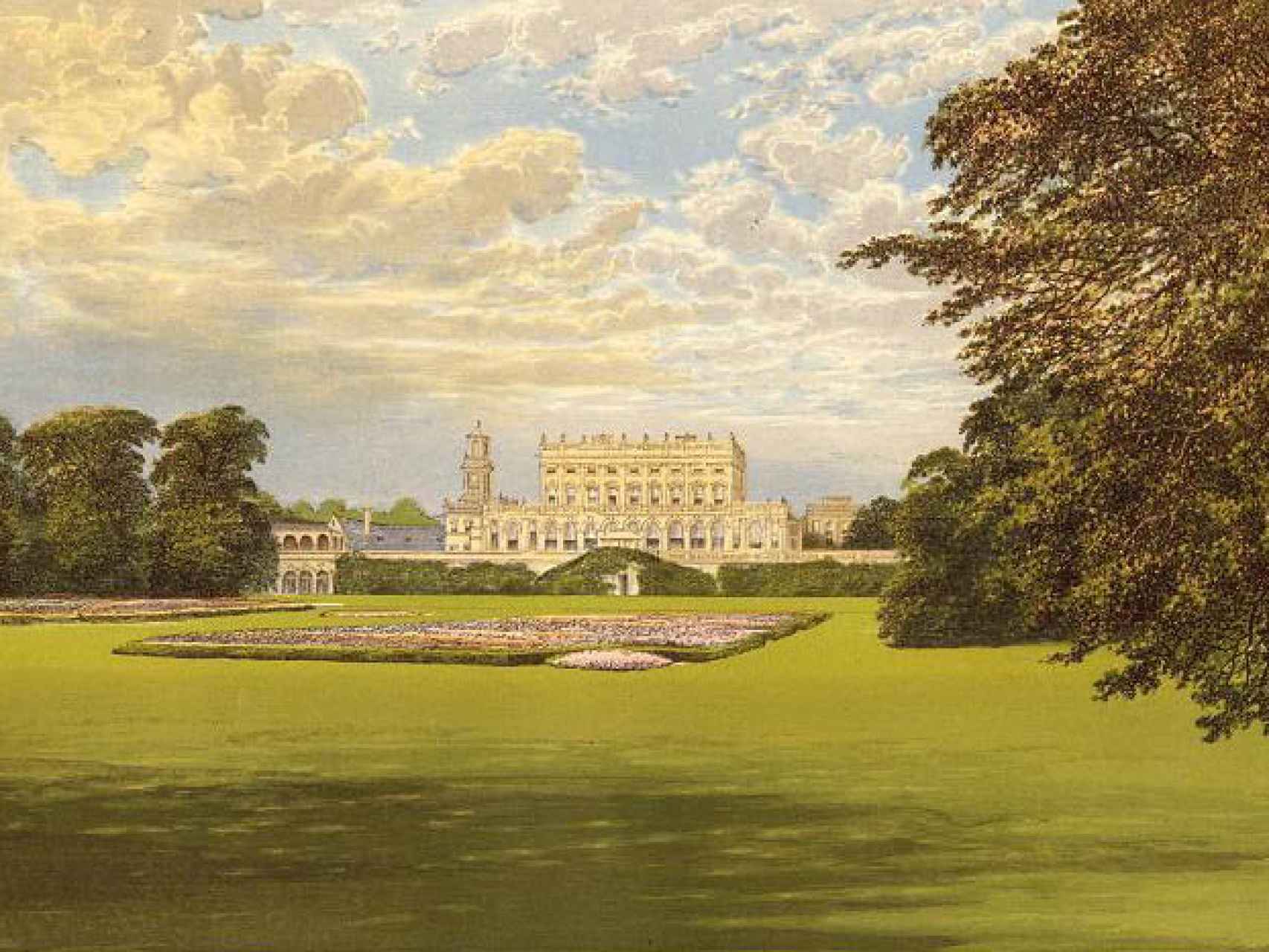 Cliveden, la fantástica propiedad del siglo XVII comprada por Astor, según un cuadro de 1851.