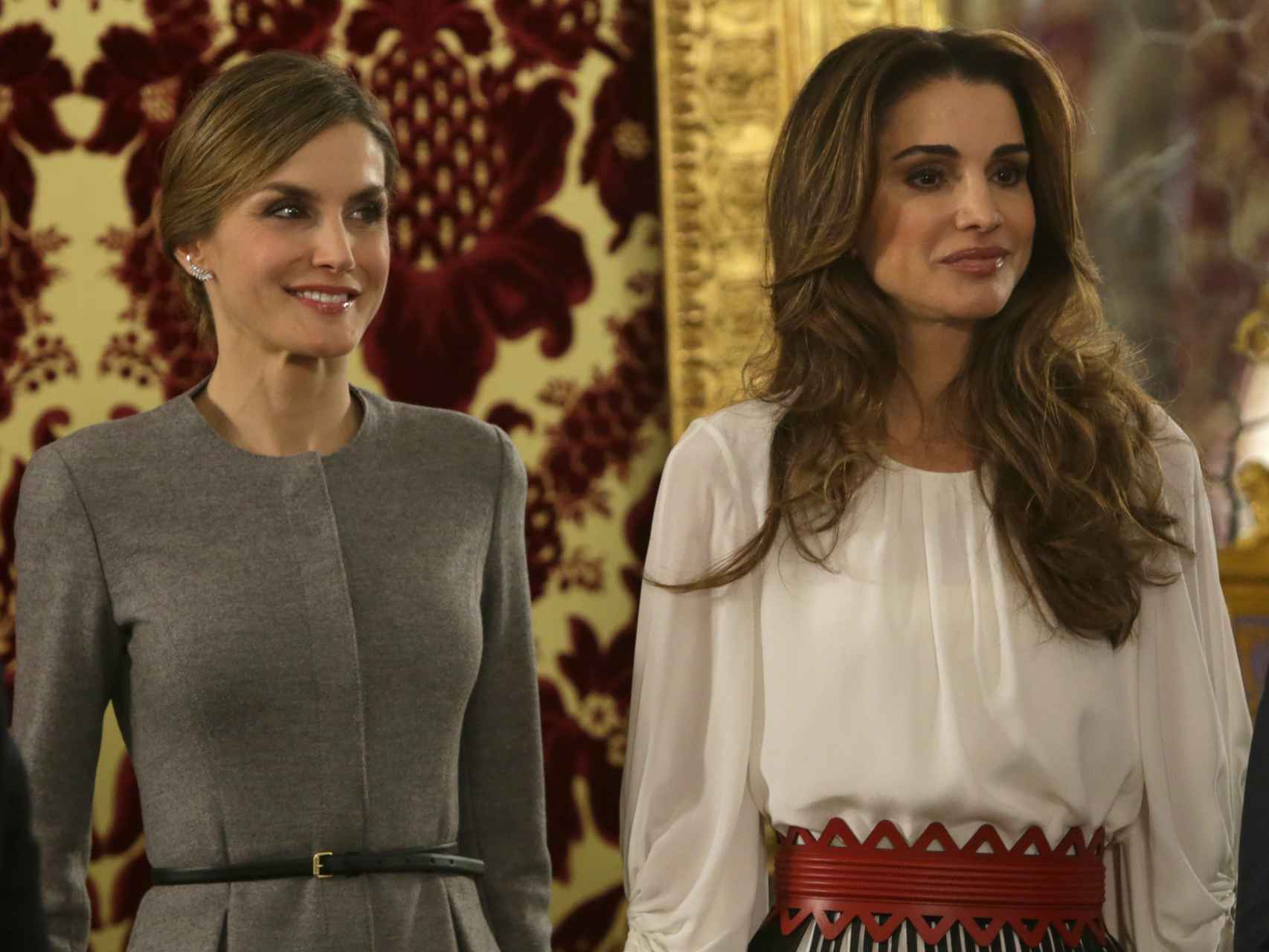 La Reina Letizia y Rania de Jordania en el Palacio de Oriente