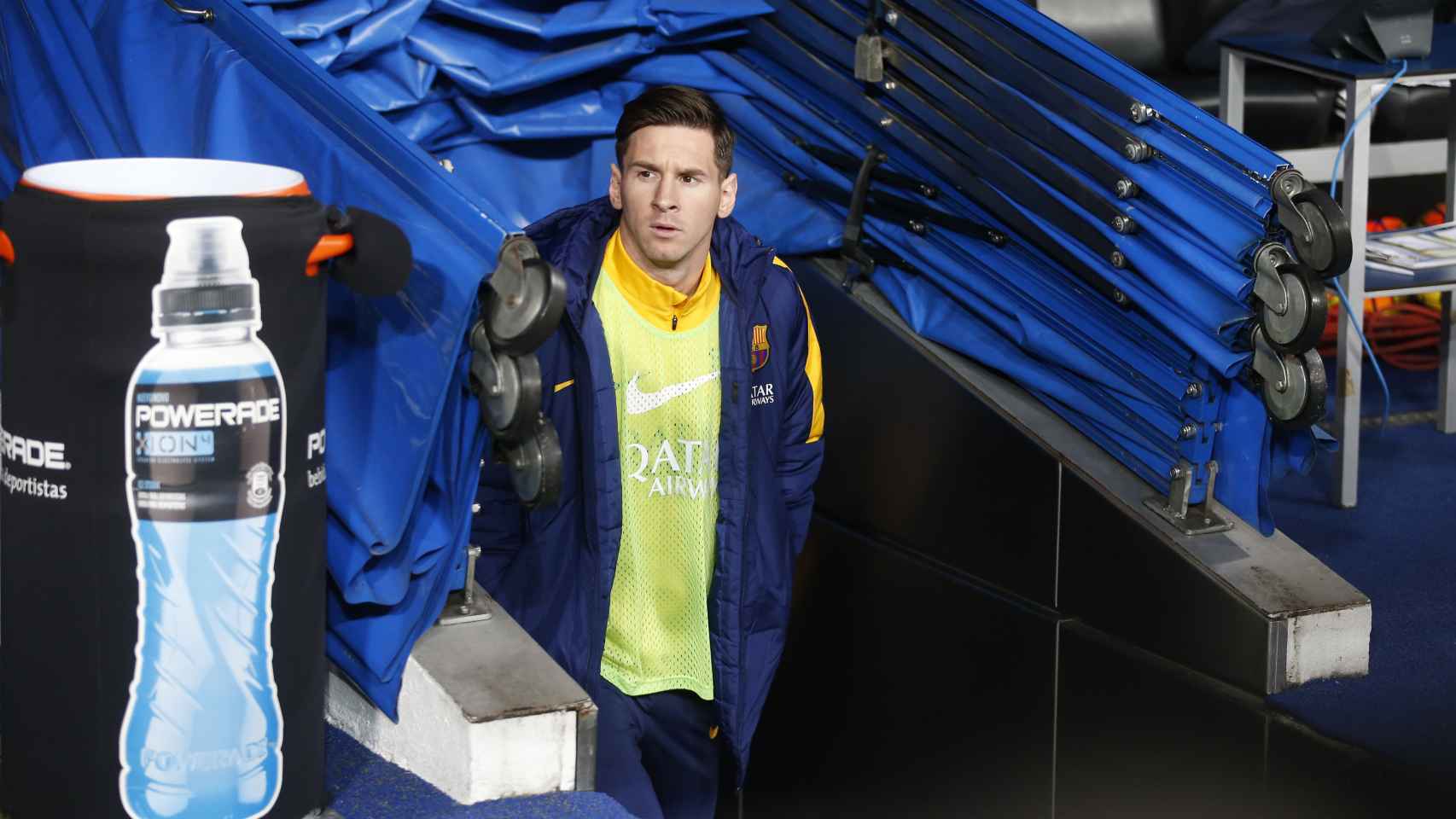 Leo Messi, ausente en el once inicial del Barça, antes del partido.