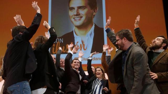 Los dirigentes de C's en el Palacio Municipal de Congresos de Madrid