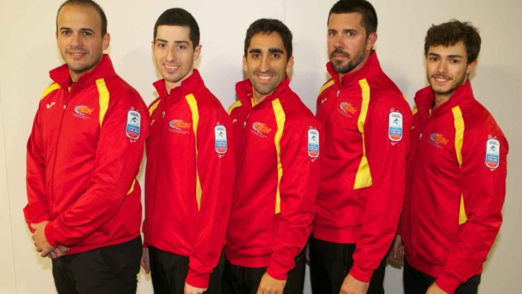 El equipo español de curling presente en Dinamarca.