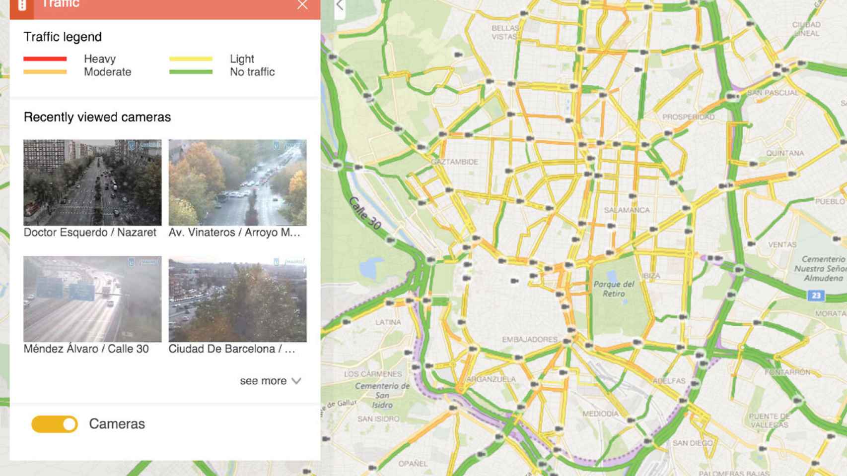 Cámaras de tráfico en Bing Maps