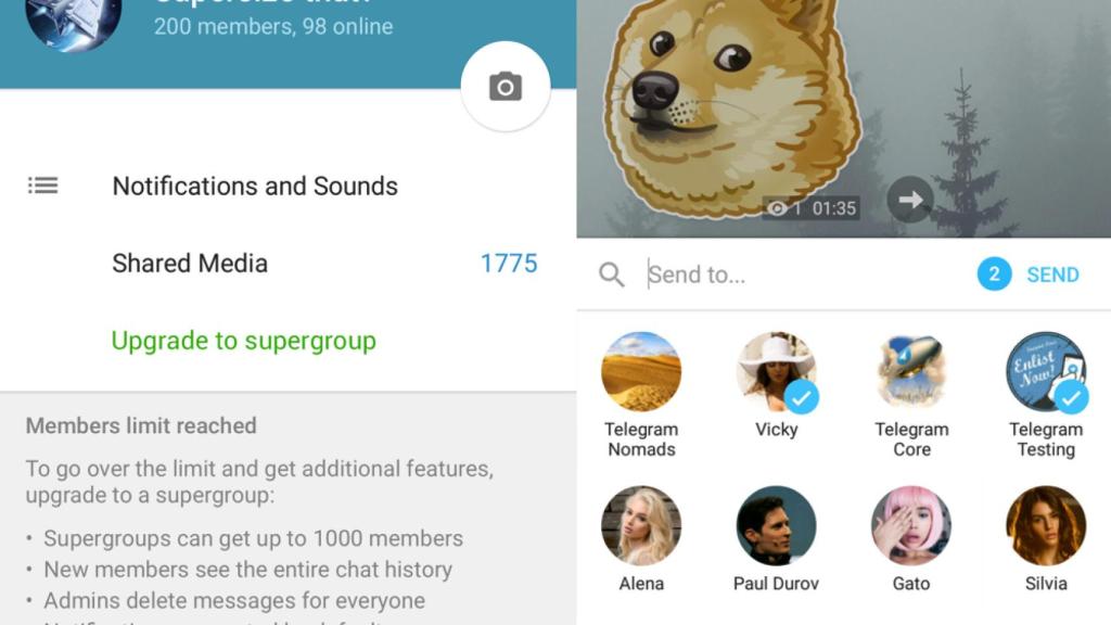 Telegram permitirá crear supergrupos de hasta 1000 personas