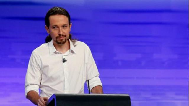 Pablo Iglesias durante el debate de El País (Juanjo Martín - Efe)