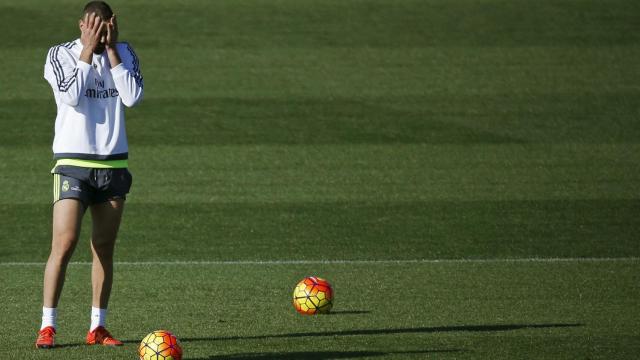 Benzema, en la ciudad deportiva del Real Madrid.