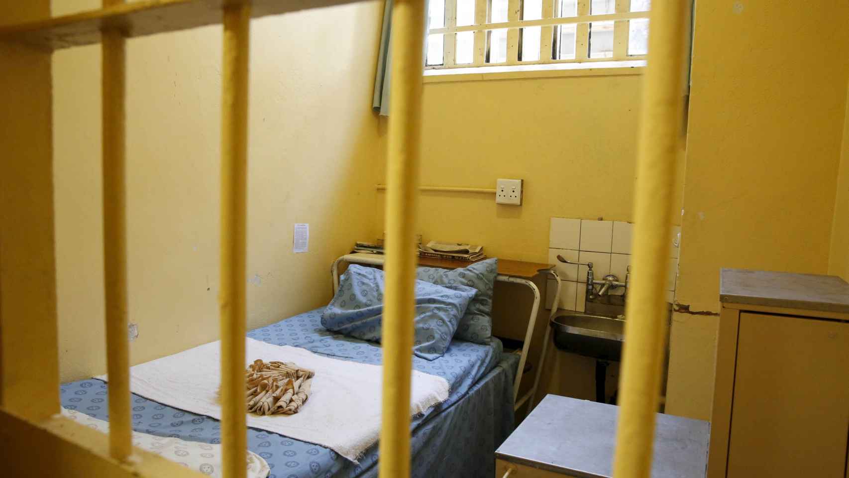 La celda que ocupó Oscar Pistorius antes de ser pasado a arresto domiciliario.