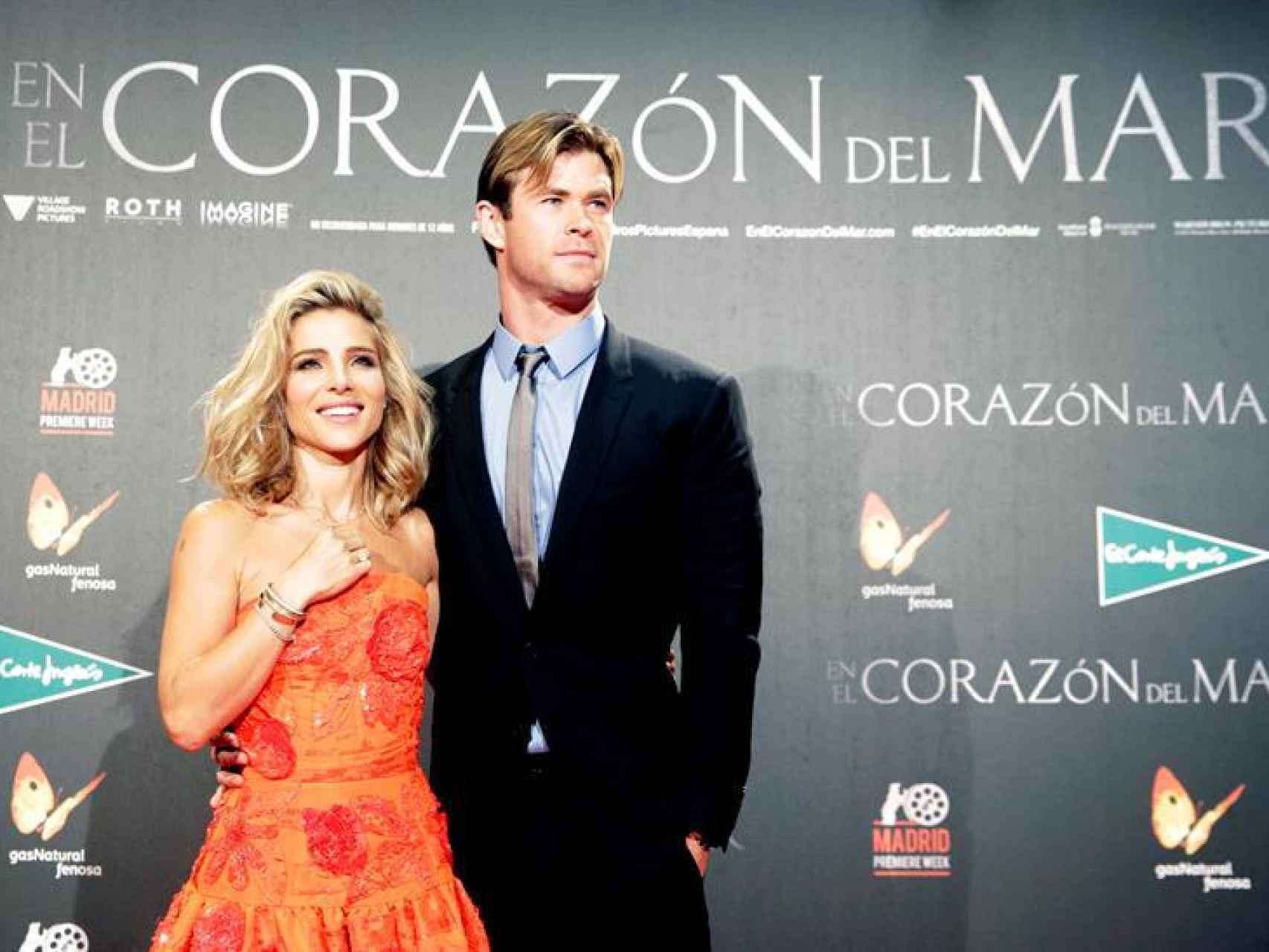 Chris Hemsworth y su esposa, Elsa Pataky, en la premiere madrileña del filme