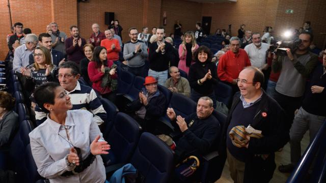 Miquel Iceta, en el centro cultural de Villaverde donde dio un mitin