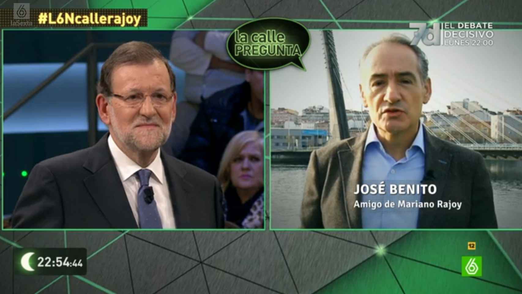 Benito, marido de Ana Pastor, hace su pregunta a Rajoy.